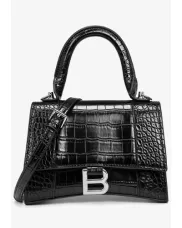 Bonnie Vegan Croc Leather Shoulder Bag Black