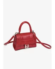 Bonnie Vegan Croc Leather Shoulder Bag Red