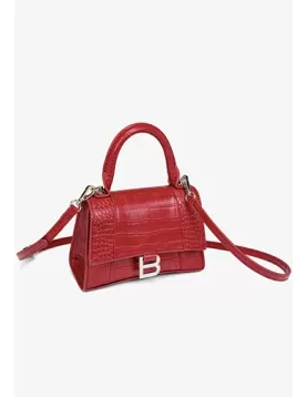 Bonnie Vegan Croc Leather Shoulder Bag Red