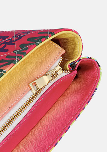 Adele Flap Large Bag Vegan Chain Trim Graffiti Multicolour