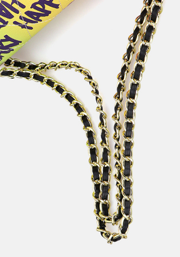Adele Flap Large Bag Vegan Chain Trim Graffiti Multicolour