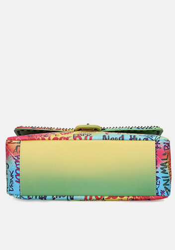 Adele Flap Large Bag Vegan Chain Trim Graffiti Multicolour
