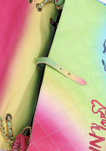 Adele Flap Large Bag Vegan Chain Trim Graffiti