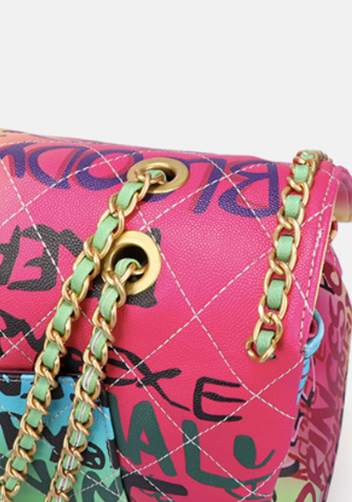 Adele Flap Large Bag Vegan Chain Trim Graffiti