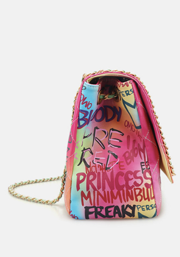 Adele Flap Large Bag Vegan Chain Trim Graffiti
