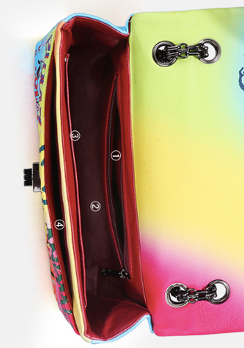 Adele Flap Medium Bag Vegan Leather Graffiti