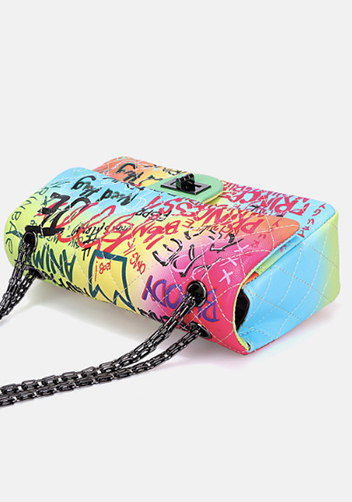 Adele Flap Medium Bag Vegan Leather Graffiti