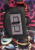 Adele Flap Medium Bag Vegan Leather Graffiti Black