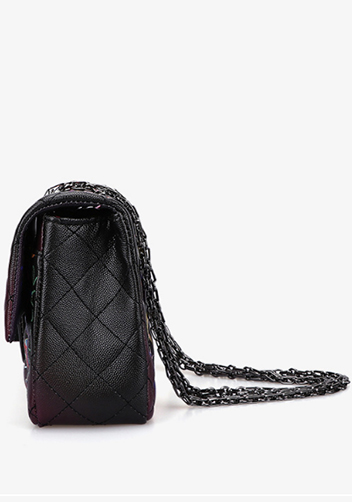 Adele Flap Medium Bag Vegan Leather Graffiti Black