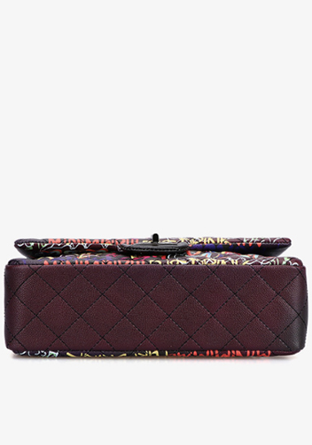 Adele Flap Medium Bag Vegan Leather Graffiti Black