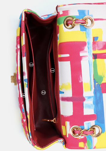 Adele Flap Medium Bag Vegan Leather Multicolor