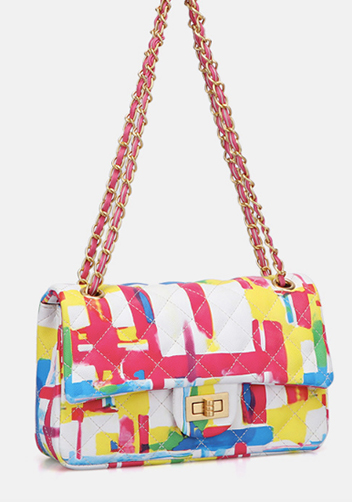 Adele Flap Medium Bag Vegan Leather Multicolor