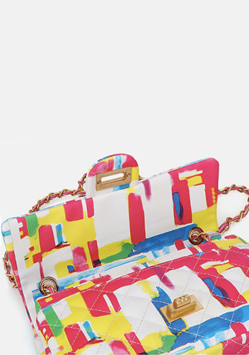 Adele Flap Medium Bag Vegan Leather Multicolor