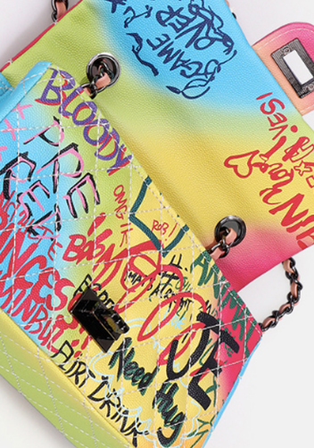 Adele Flap Small Bag Vegan Graffiti Multicolor