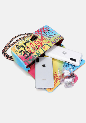 Adele Flap Small Bag Vegan Graffiti Multicolor
