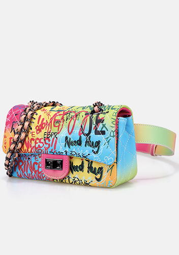 Adele Flap Small Bag Vegan Graffiti Multicolor