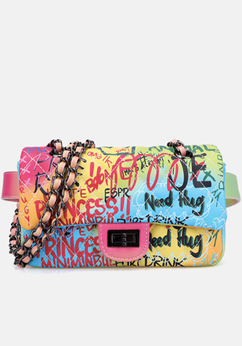 Adele Flap Small Bag Vegan Graffiti Multicolor