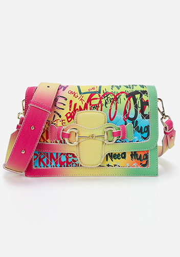 Angela Shoulder Bag Vegan Leather Graffiti