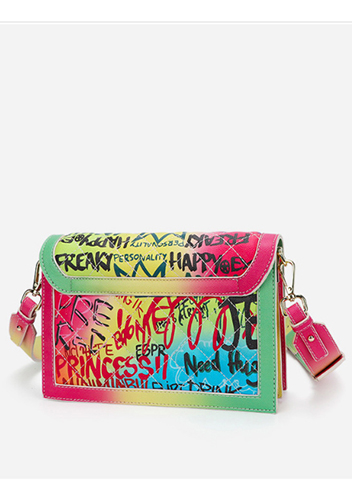 Angela Shoulder Bag Vegan Leather Graffiti