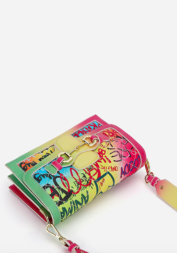 Angela Shoulder Bag Vegan Leather Graffiti