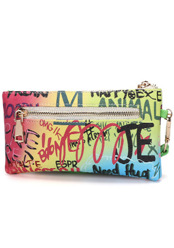 Clutch Bag Vegan Leather Graffiti