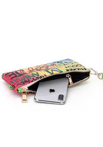 Clutch Bag Vegan Leather Graffiti