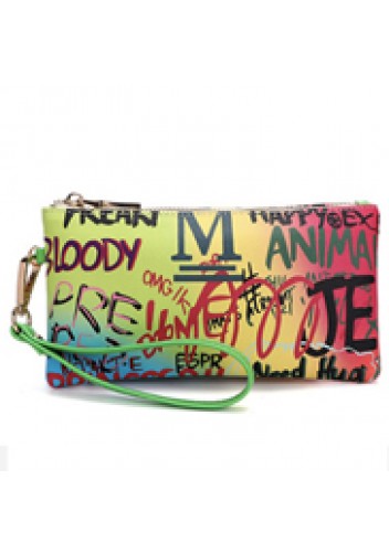 Clutch Bag Vegan Leather Graffiti