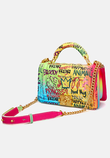 Ingrid Shoulder Bag Vegan Leather Graffiti