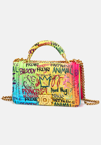 Ingrid Shoulder Bag Vegan Leather Graffiti
