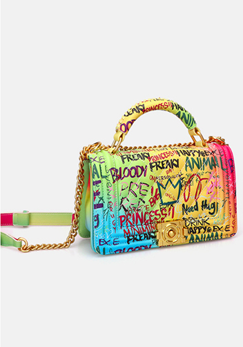 Ingrid Shoulder Bag Vegan Leather Graffiti