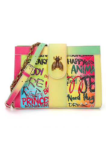 Pamela Shoulder Bag Vegan Leather Graffiti