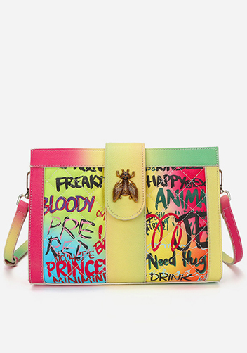 Pamela Shoulder Bag Vegan Leather Graffiti