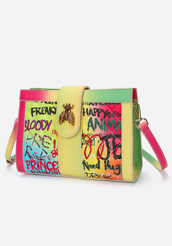 Pamela Shoulder Bag Vegan Leather Graffiti