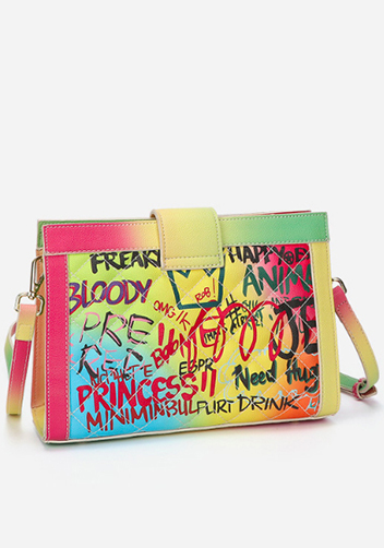Pamela Shoulder Bag Vegan Leather Graffiti