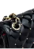 Adele Patent Studs Leather Flap Bag Black