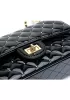 Adele Patent Studs Leather Flap Bag Black