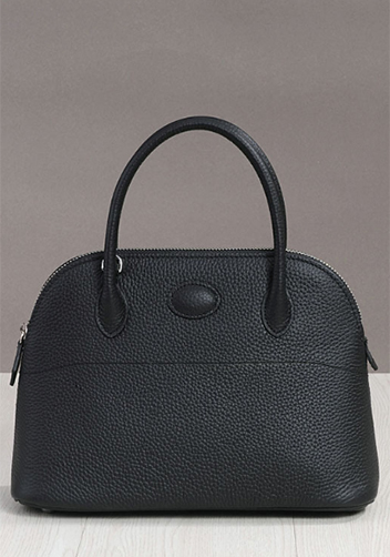 Danielle Leather Shoulder Medium Bag Black