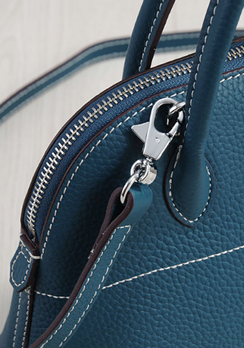 Danielle Leather Shoulder Medium Bag Blue