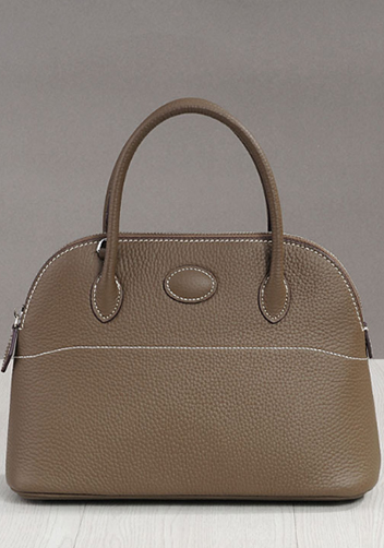 Danielle Leather Shoulder Medium Bag Grey