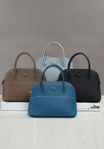 Danielle Leather Shoulder Medium Bag Grey