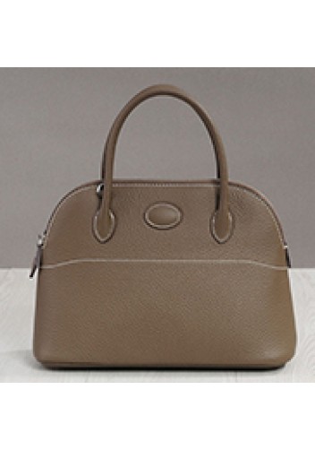Danielle Leather Shoulder Medium Bag Grey