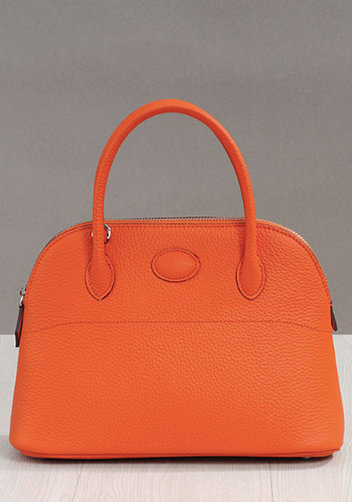 Danielle Leather Shoulder Medium Bag Orange