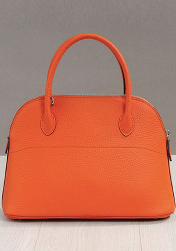 Danielle Leather Shoulder Medium Bag Orange
