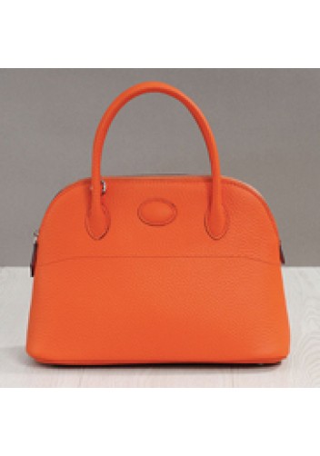 Danielle Leather Shoulder Medium Bag Orange