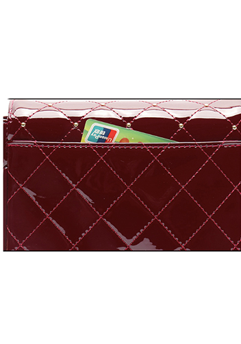 Laureen Patent Studs Leather Bag Burgundy