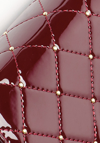 Laureen Patent Studs Leather Bag Burgundy