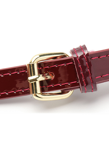 Laureen Patent Studs Leather Bag Burgundy