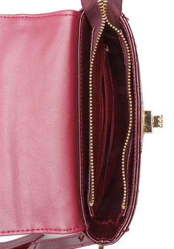 Laureen Patent Studs Leather Bag Burgundy