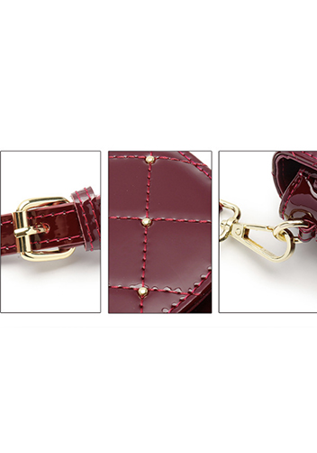 Laureen Patent Studs Leather Bag Burgundy