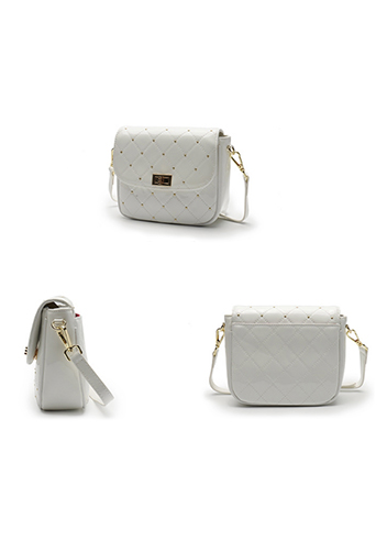 Laureen Patent Studs Leather Bag White